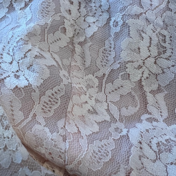 This is a vintage pink lace over satin two piece outfit from Sears and Robux - Picture 9 of 13